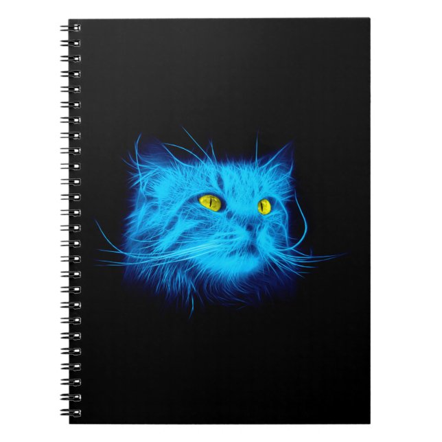 Blue Cat Ansikte Anteckningsbok (Framsidan)