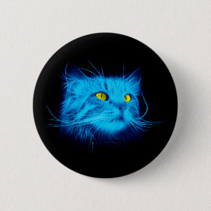 Blue Cat Ansikte Knapp