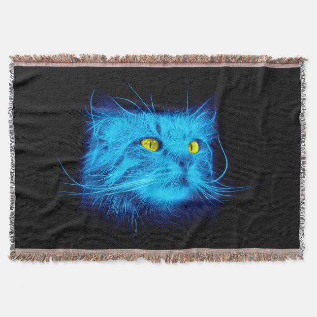 Blue Cat Ansikte Mysfilt (Framsidan)