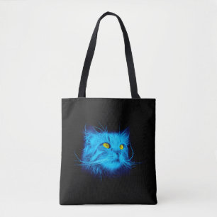 Blue Cat Ansikte Tygkasse