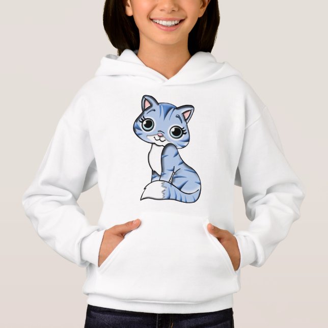 Blue cat feline animal t shirt (Framsida)