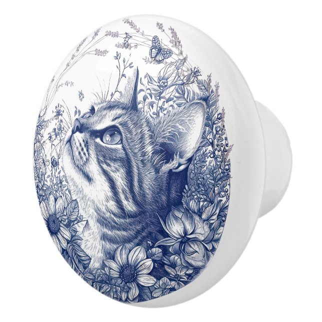 Blue Cat och Lavender Gräns Knopp (Höger)