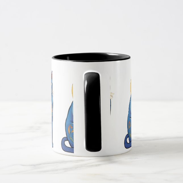 Blue Cat Sunrise Mugg (Handtag)