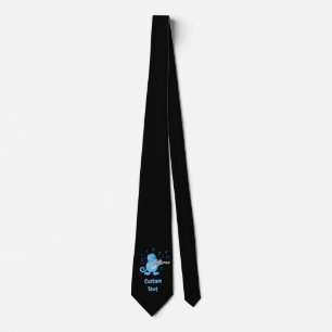 Blue Cat with Violin Neck Tie Slips