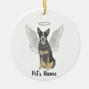 Blue Cattledog Heeler Sympathy Memorial Julgransprydnad Keramik
