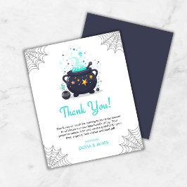 Blue Cauldron Halloween Baby Shower Tack för ditt