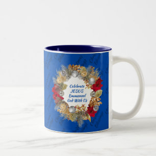 Blue CELEBRATE JESUS-jul Två-Tonad Mugg