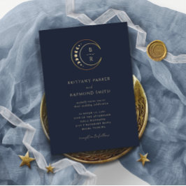 Blue Celestial bröllopsinbjudan Inbjudningar