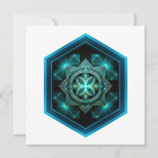 Blue Celtic Knot In A Six Sided Blue Frame Inbjudningar