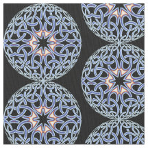 Blue Celtic Knot Mandala Mönster Fabric