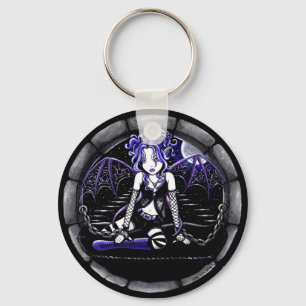 "Blue Chached" Gothic Fairy Art Keychain Nyckelring