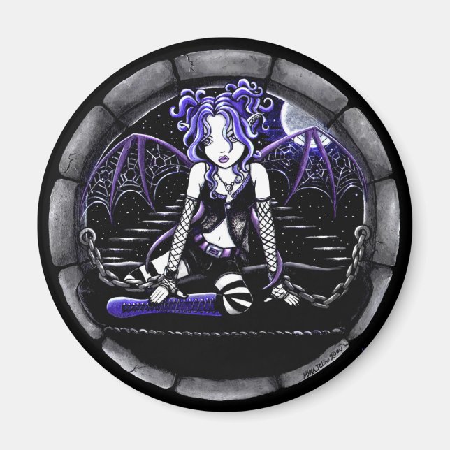 "Blue Chached" Gothic Fairy Art Magnets Magnet (Framsidan)