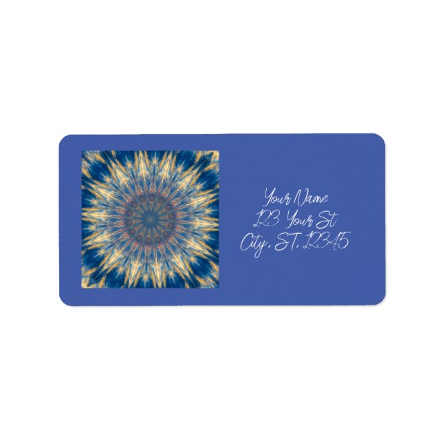 Blue Chakra Kaleidoscope Thunder_Cove Adressetikett (Framsidan)