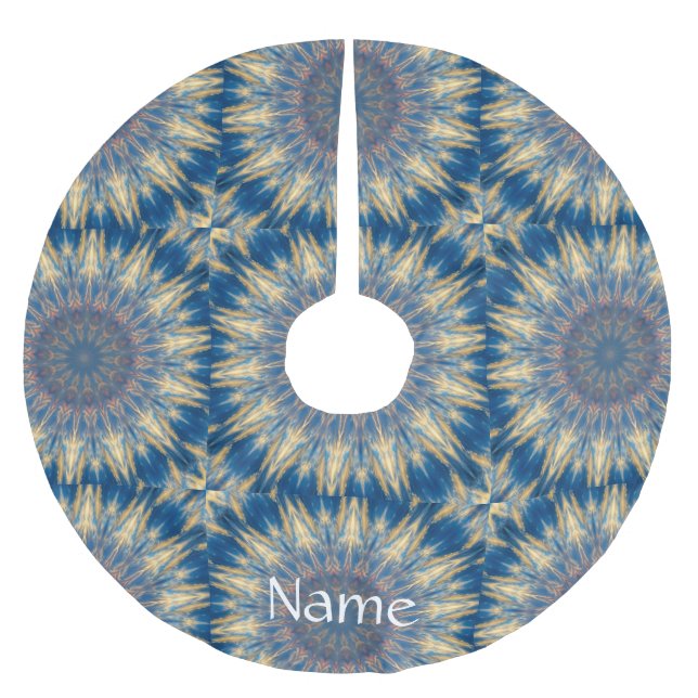 Blue Chakra Kaleidoscope Thunder_Cove Julgransmatta Borstad Polyester (Framsidan)