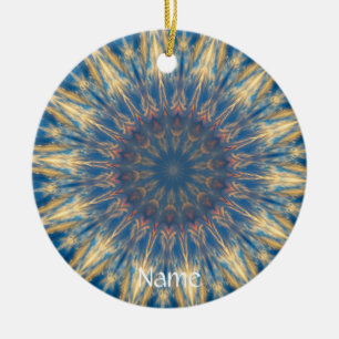 Blue Chakra Kaleidoscope Thunder_Cove Julgransprydnad Keramik