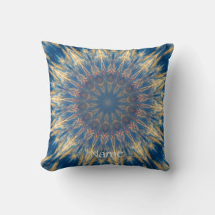 Blue Chakra Kaleidoscope Thunder_Cove Kudde