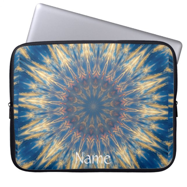 Blue Chakra Kaleidoscope Thunder_Cove Laptop Fodral (Framsidan)