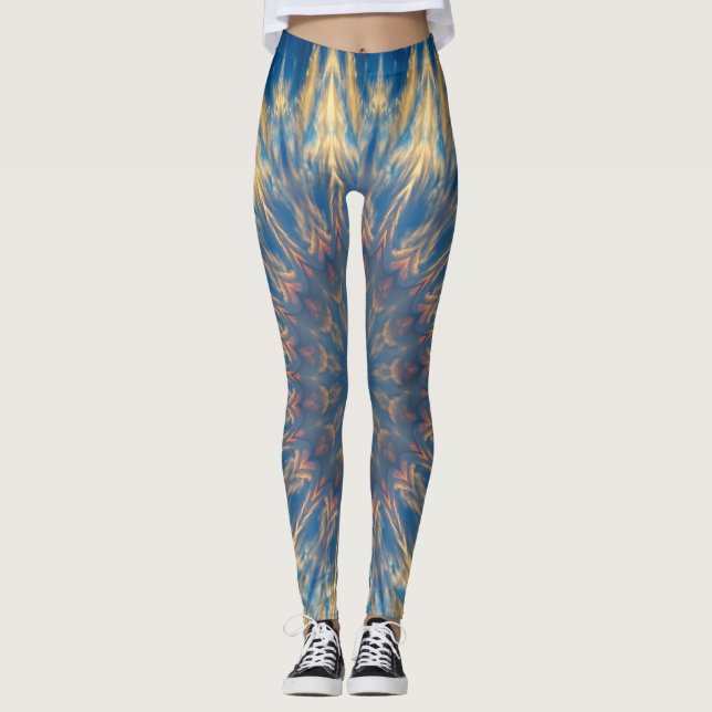 Blue Chakra Kaleidoscope Thunder_Cove Leggings (Framsida)