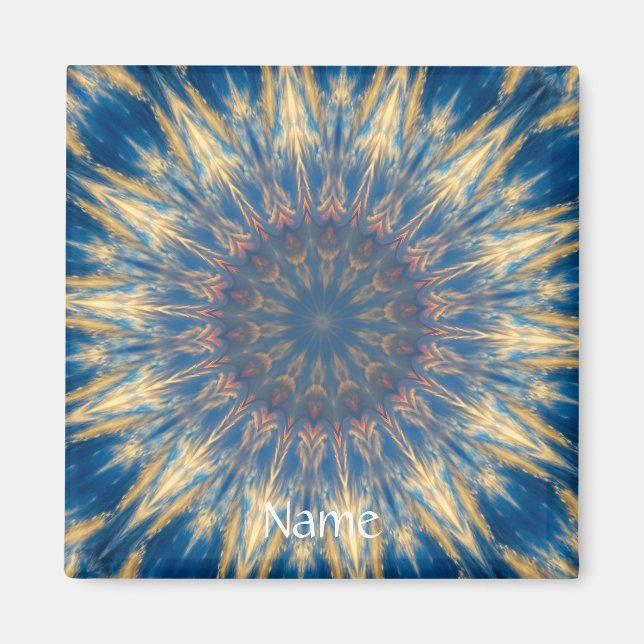 Blue Chakra Kaleidoscope Thunder_Cove Magnet (Framsidan)