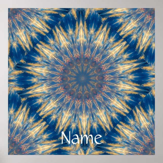 Blue Chakra Kaleidoscope Thunder_Cove Poster (Framsidan)