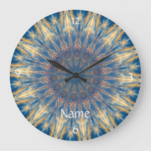 Blue Chakra Kaleidoscope Thunder_Cove Stor Klocka