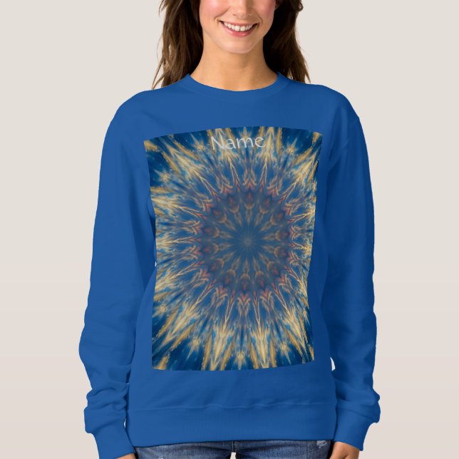 Blue Chakra Kaleidoscope Thunder_Cove T Shirt (Framsida)