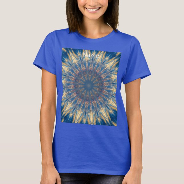 Blue Chakra Kaleidoscope Thunder_Cove T Shirt (Framsida)