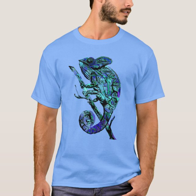 Blue Chameleon T Shirt (Framsida)