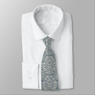 Blue & Champagne Damask Slips