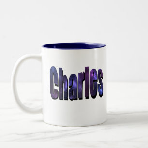 Blue Charles, Namn, Logotyp Två-Tonad Mugg