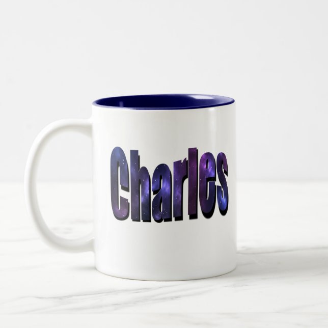 Blue Charles, Namn, Logotyp Två-Tonad Mugg (Vänster)