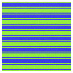Blue & Chartreuse Linjer Mönster Tyg