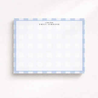Blue Checkered Note Card Inbjudningar