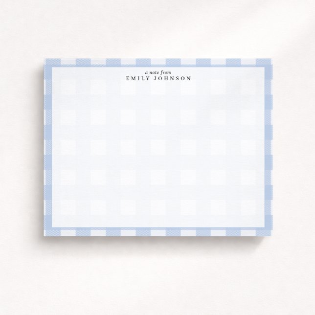 Blue Checkered Note Card Inbjudningar (Skapare uppladdad)