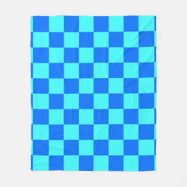 Blue Checkered Square Pattern  Fleecefilt