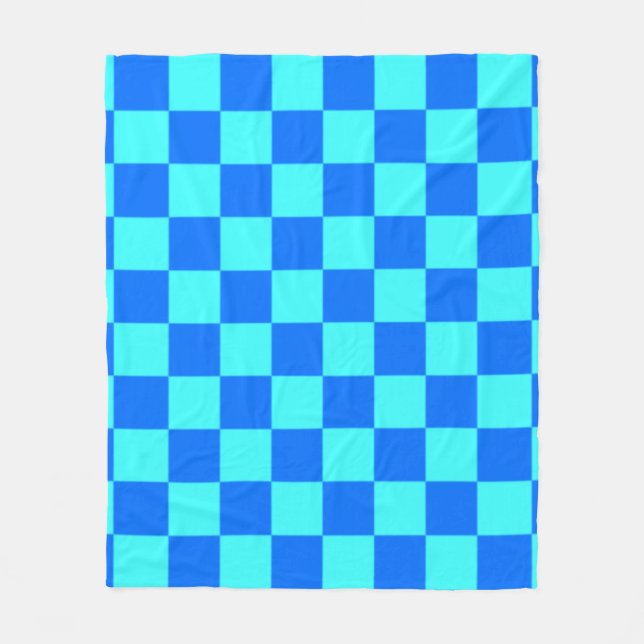 Blue Checkered Square Pattern  Fleecefilt (Framsidan)