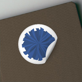 Blue CheerLedare Pom Pom Runt Klistermärke