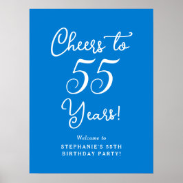 Blue Cheers till 55 års Födelsedagsfest Välkommen Poster