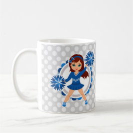 Blue Cheerwriter Brunette - Cute Cheer Kaffemugg