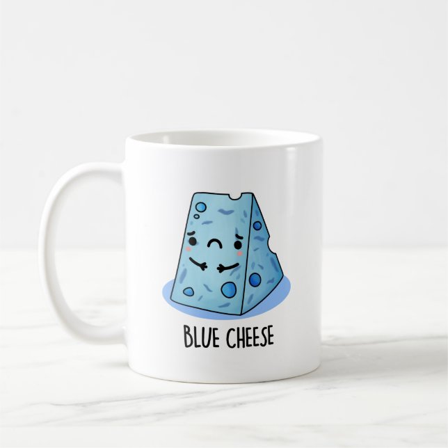 Blue Cheese Funny Ledsen Pun Kaffemugg (Vänster)