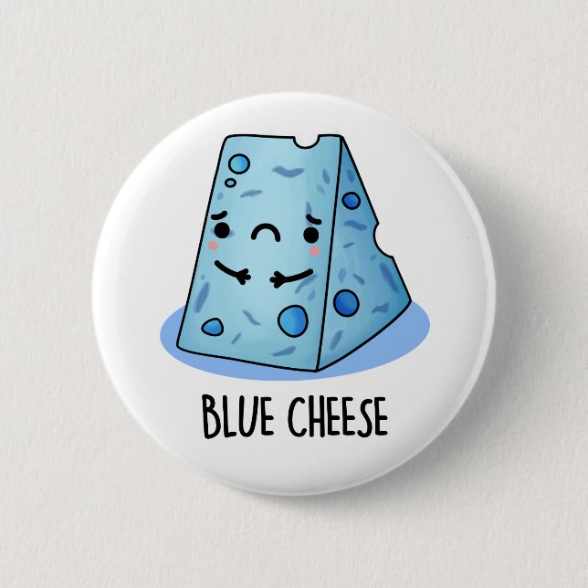 Blue Cheese Funny Ledsen Pun Knapp (Framsida)