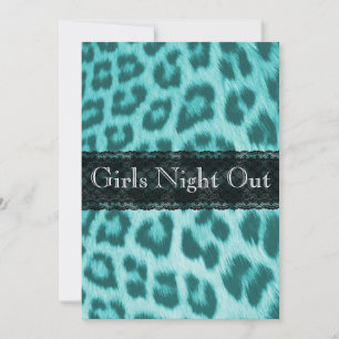 Blue Cheetah Snöre Print Bachelorette Party Inbjudningar