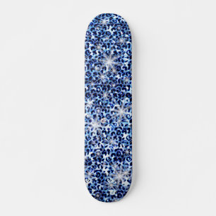 Blue Cheetah Sparkles Mini Skateboard Bräda 18,5 Cm
