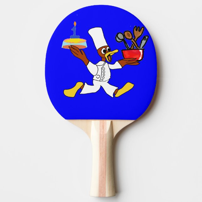 Blue Chef Ducky Kazoo Birthday Ping Pong Paddle Pingisracket (Framsidan)