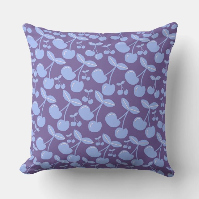 Blue Cherries Pillows Girl BedRoom Pillow Kudde (Framsida)