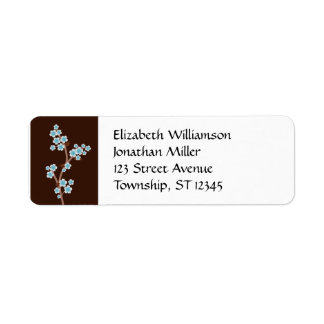 Blue Cherry Blommar Brown Returetiketters Returadress Etikett