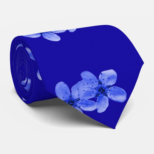Blue Cherry Blommar Mönster Slips (Rullad)