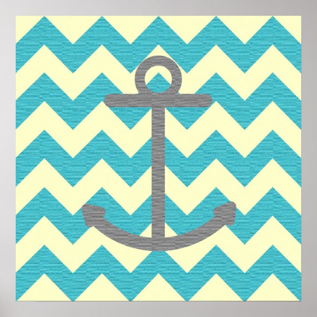 Blue Chevron Anchor Poster (Framsidan)