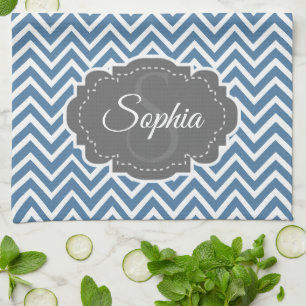 Blue Chevron Kitchen Towel Kökshandduk