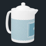 Blue Chevron med Monogram<br><div class="desc">Vi har lämnat allt bilder som används i det här designanpassadet - du kan spela med dem till dina hjärtan innehåll - Klicka på orangen Anpassa detta och markera den bild du vill ta bort, ändra storlek på eller rotera - ha roligt och njut av den här förhandsgranskningen av Färg-trenderna...</div>